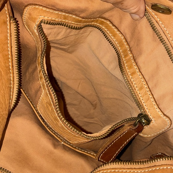 CONSTANZA ROTA 2 tone brown Leather hobo bag, oversized, pockets, top zip. - Picture 12 of 17